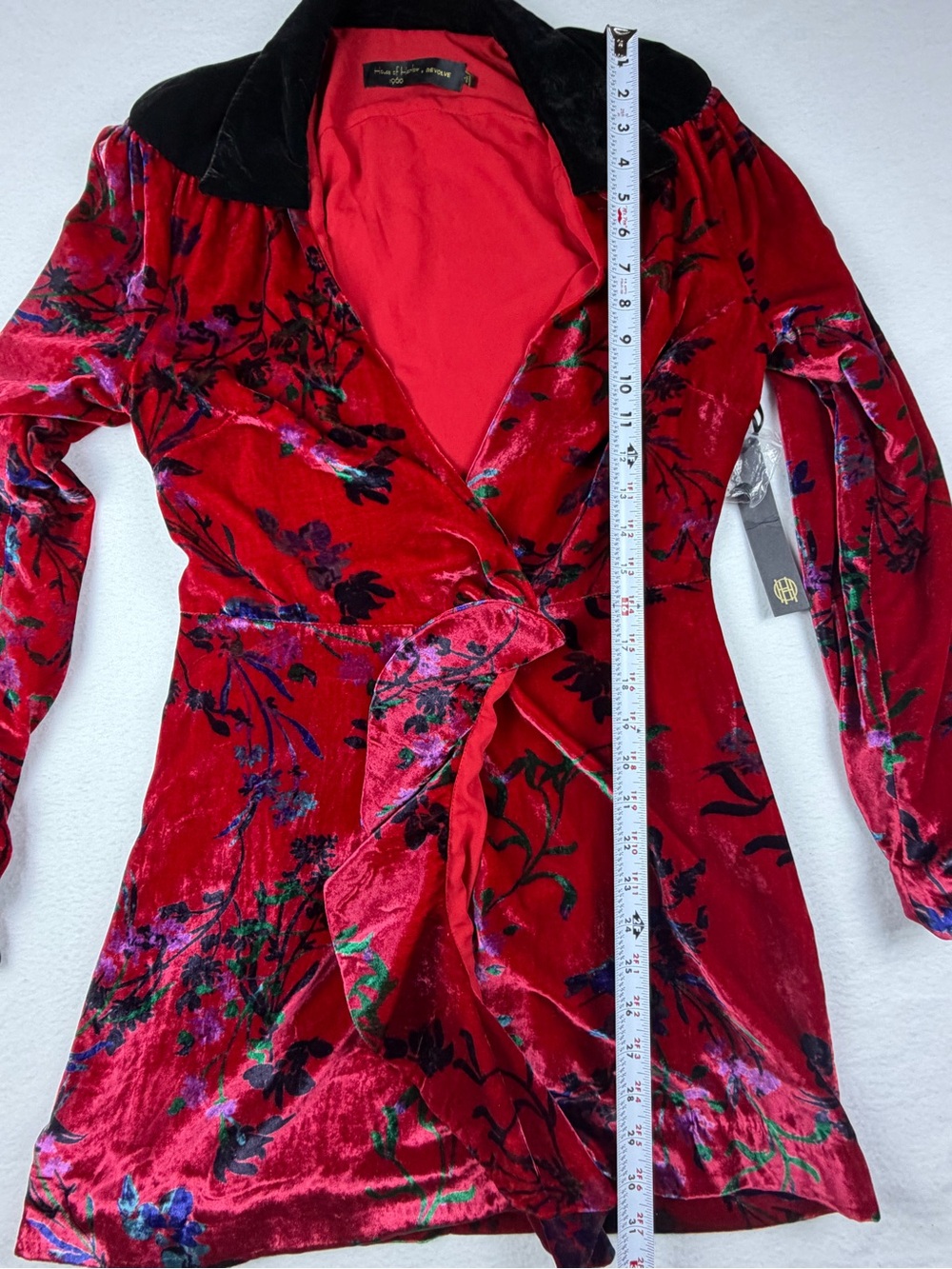 House of Harlow 1960 x REVOLVE Red Velvet Long Sleeve Mini Dress/Top S NWT - Picture 9 of 12
